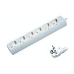 6 Outlet Multi Power Socket 3X1,5 1,5m White