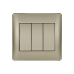Switch 3 Buttons 1 Way Rhyme Champagne Metallic