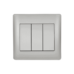 Switch 3 Buttons 1 Way Rhyme Grey Metallic