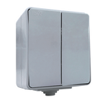Outdoor 2 Button 1 Way Switch IP65 Grey