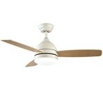 Ceiling Fan 60W 107cm White-Wood Color with Fixed Led Light