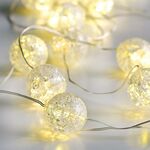 Silver Copper Wire String Led Ball Light 2m 20LED 2xAA Battery Operated Wire Decorative Fairy Lights Warm White