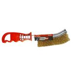 Crimped Brass Wire Brush 250mm with Plastic Handle
