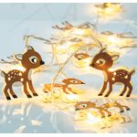 10 Led metal deer lights with batteries AA