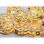 10 Led wooden ball stars with batteries AA & timer