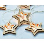 10 Led wooden reindeer star with batteries AA