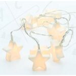 10 Led silicon white star with batteries AA