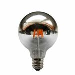 Led Lamp E27 6W Filament Dimmable Half Silver G95