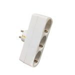 Socket Adapter Plug 1 to 3 Sockets Straight White 20212-017-W