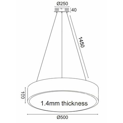 Φωτιστικό Κρεμαστό Οροφής LED Μαύρο Ματ 50W 3000K 13800-088