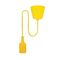 E27 Pendant Lamp Holder with Cable Yellow