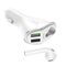 Bluetooth Headset Traveller with Docking Station and Car Charger (2xUSB) E47 White