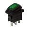 MINI ROCKER SWITCH 3P WITH LAMP ON-OFF 10A/250V IP65 GREEN WR1110 HNO