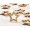 10 Led silver glitter wooden star with batteries AA