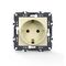 Schuko Socket with Safety Shutter 1x2P+E 16A 250VAC IP20 Ivory Prime